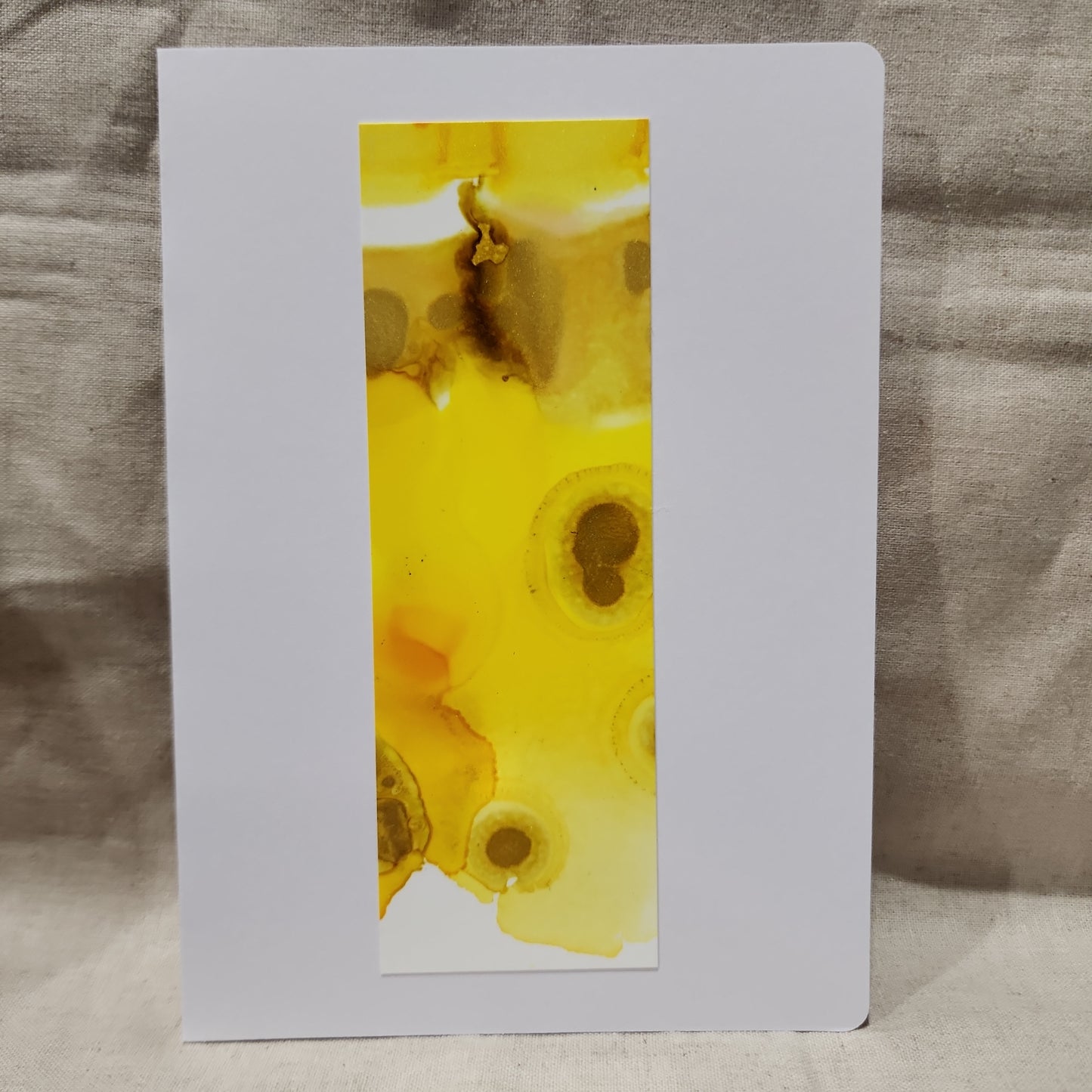 Handmade Alcohol Ink Notecards - Yellow (Set of 2)