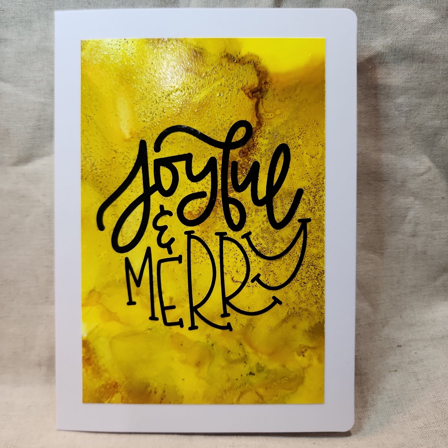 Holiday Notecards - Yellow Glitter (Set of 4)