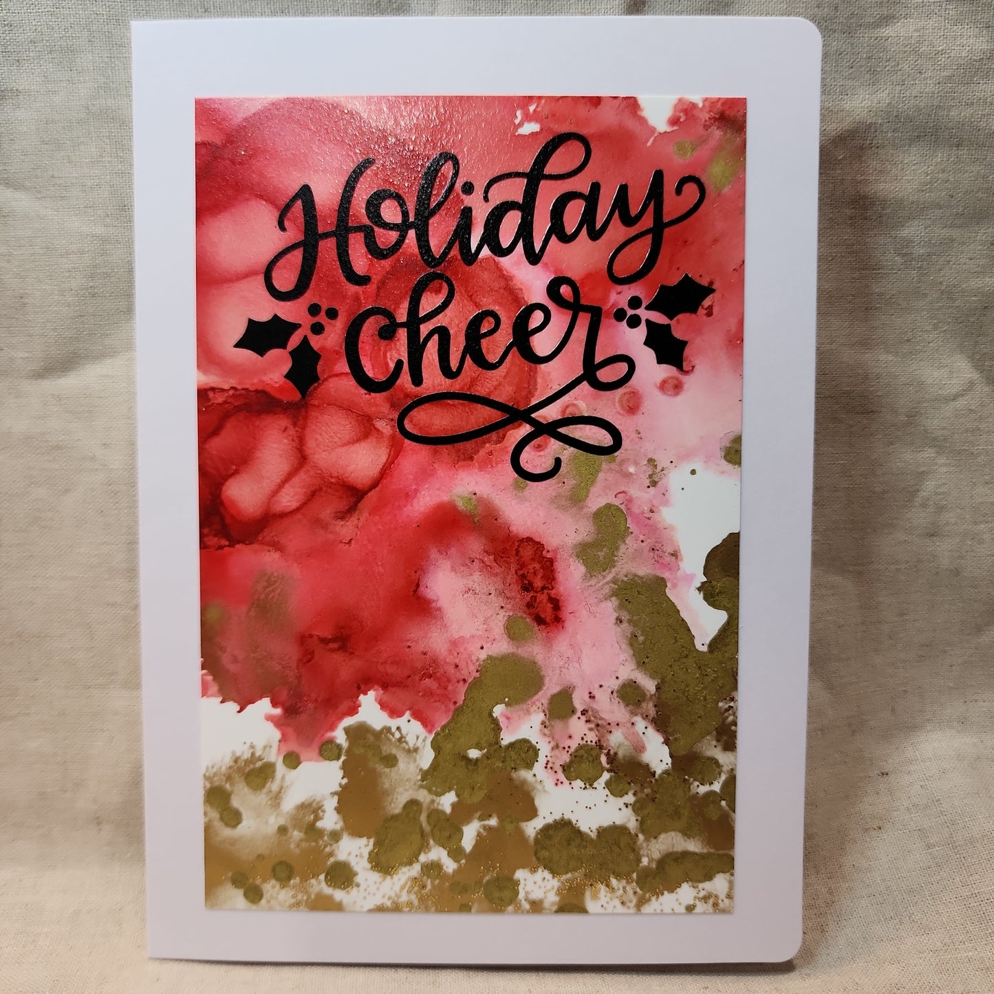 Holiday Notecards - Red/Gold Glitter (Set of 4)