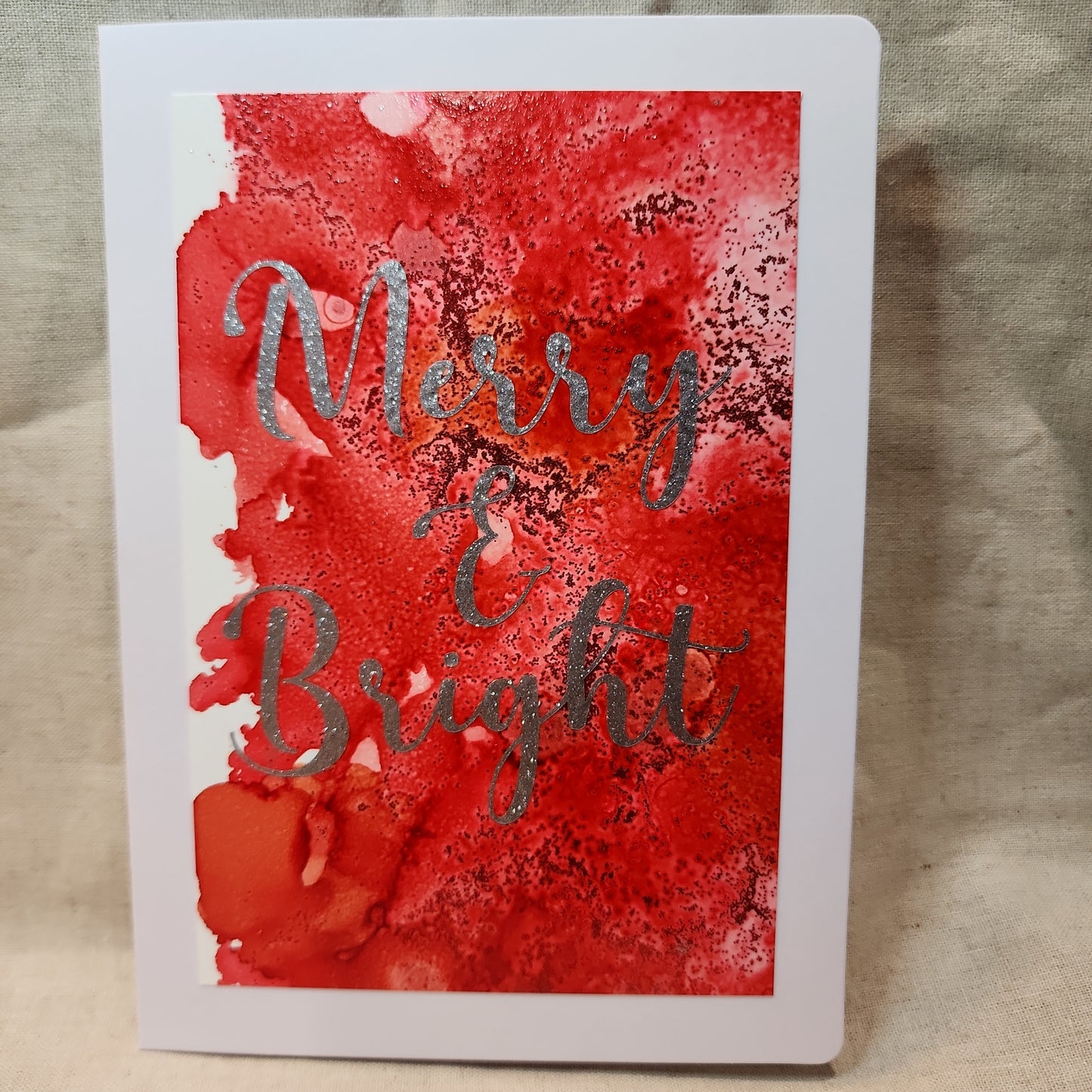 Holiday Notecards - Red Glitter (Set of 4)