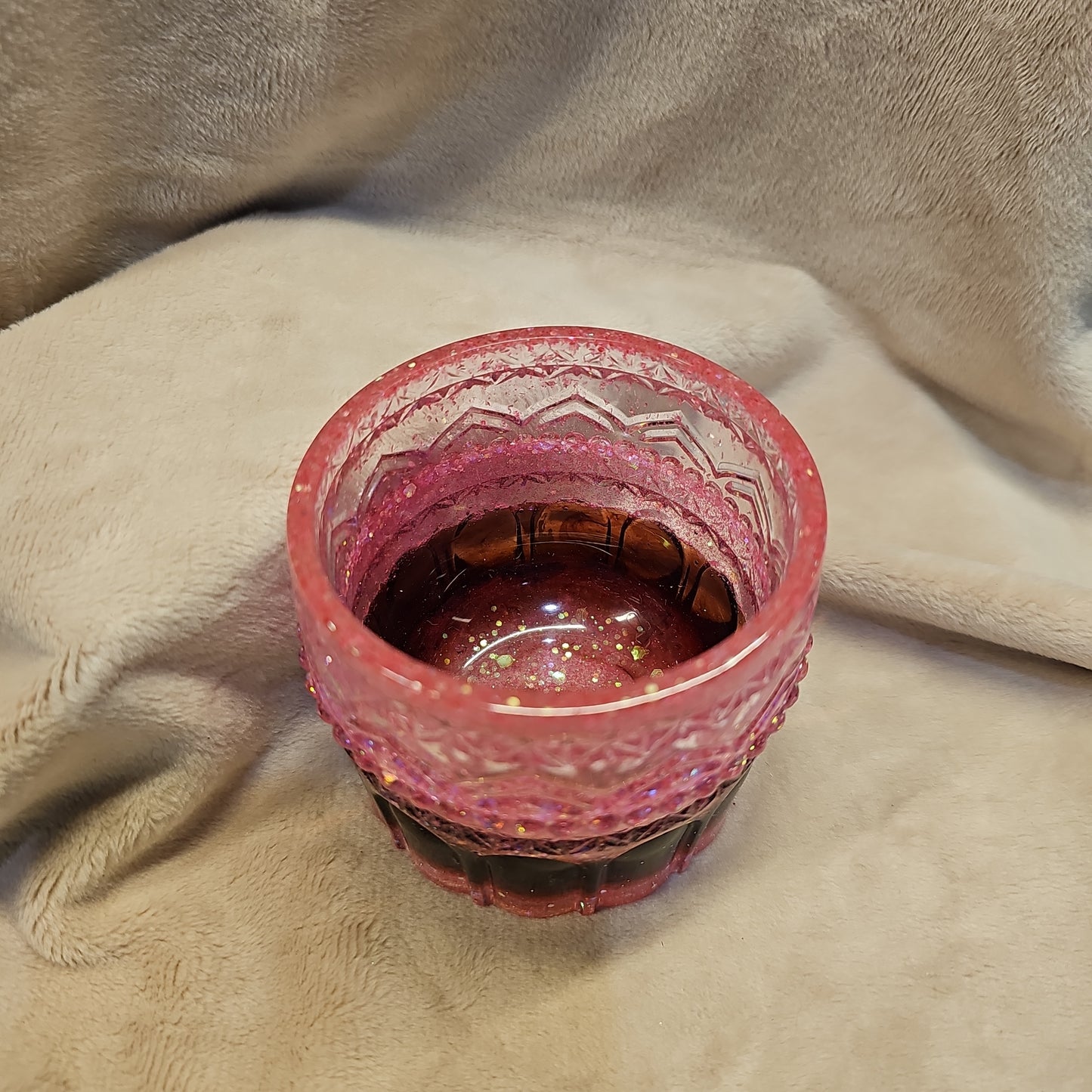 Votive/Planter-Pink & Brown