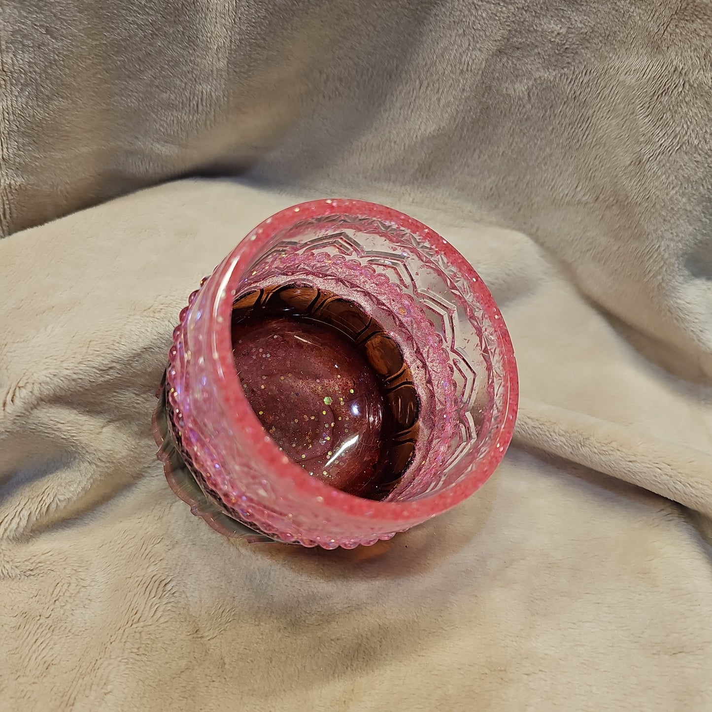 Votive/Planter-Pink & Brown
