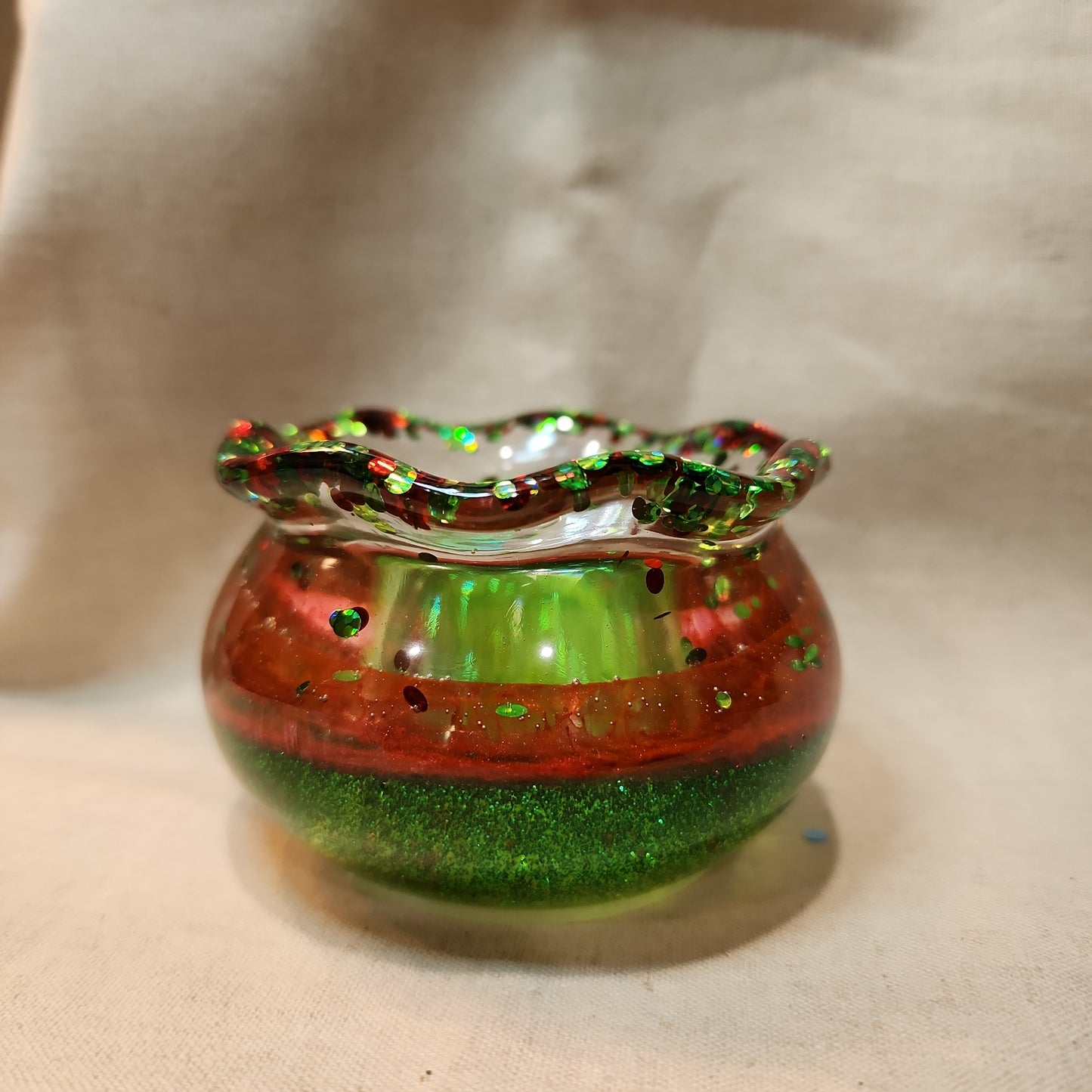 Votive/Planter - Red & Green