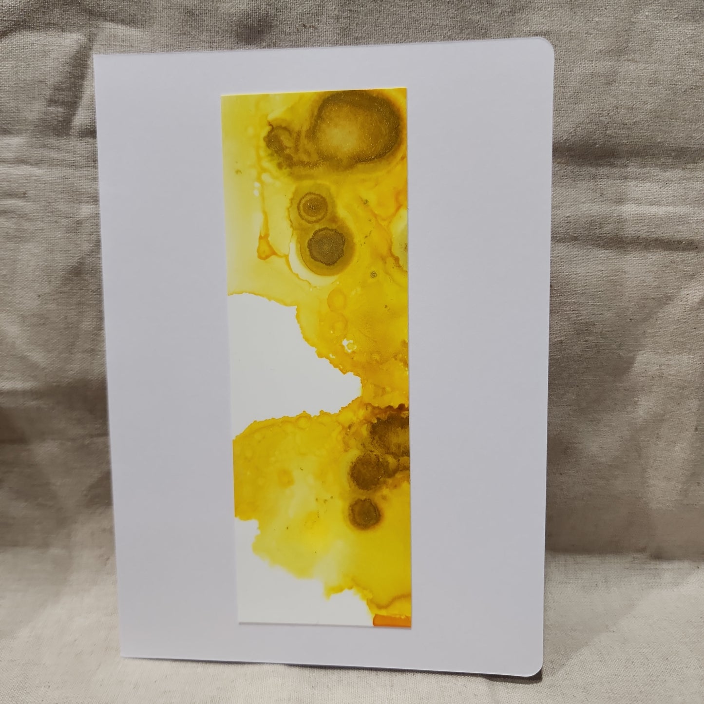 Handmade Alcohol Ink Notecards - Yellow (Set of 4)