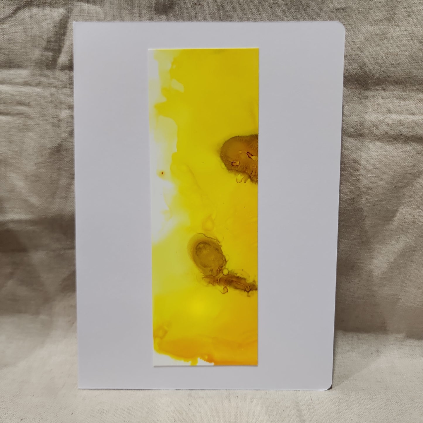 Handmade Alcohol Ink Notecards - Yellow (Set of 4)