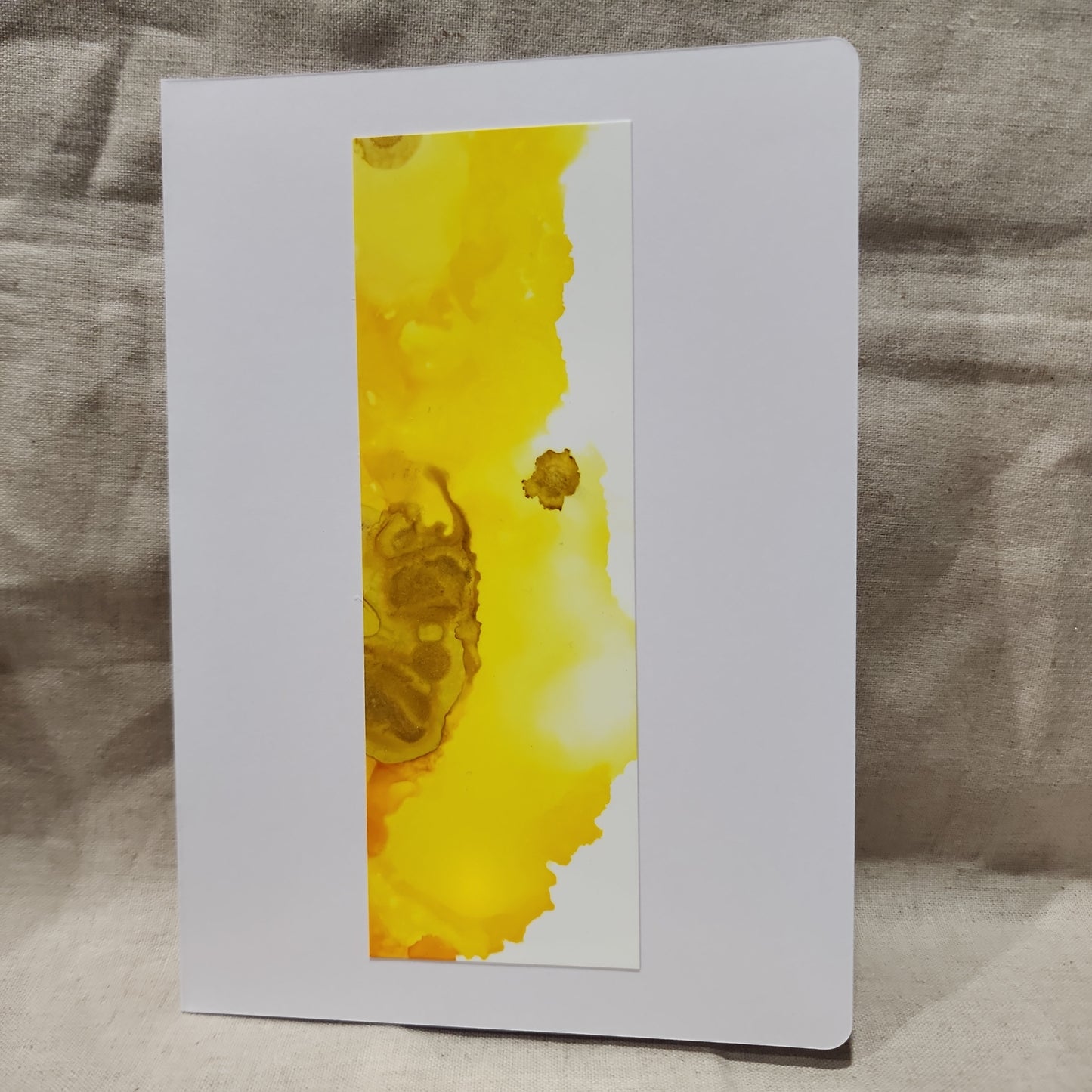 Handmade Alcohol Ink Notecards - Yellow (Set of 4)