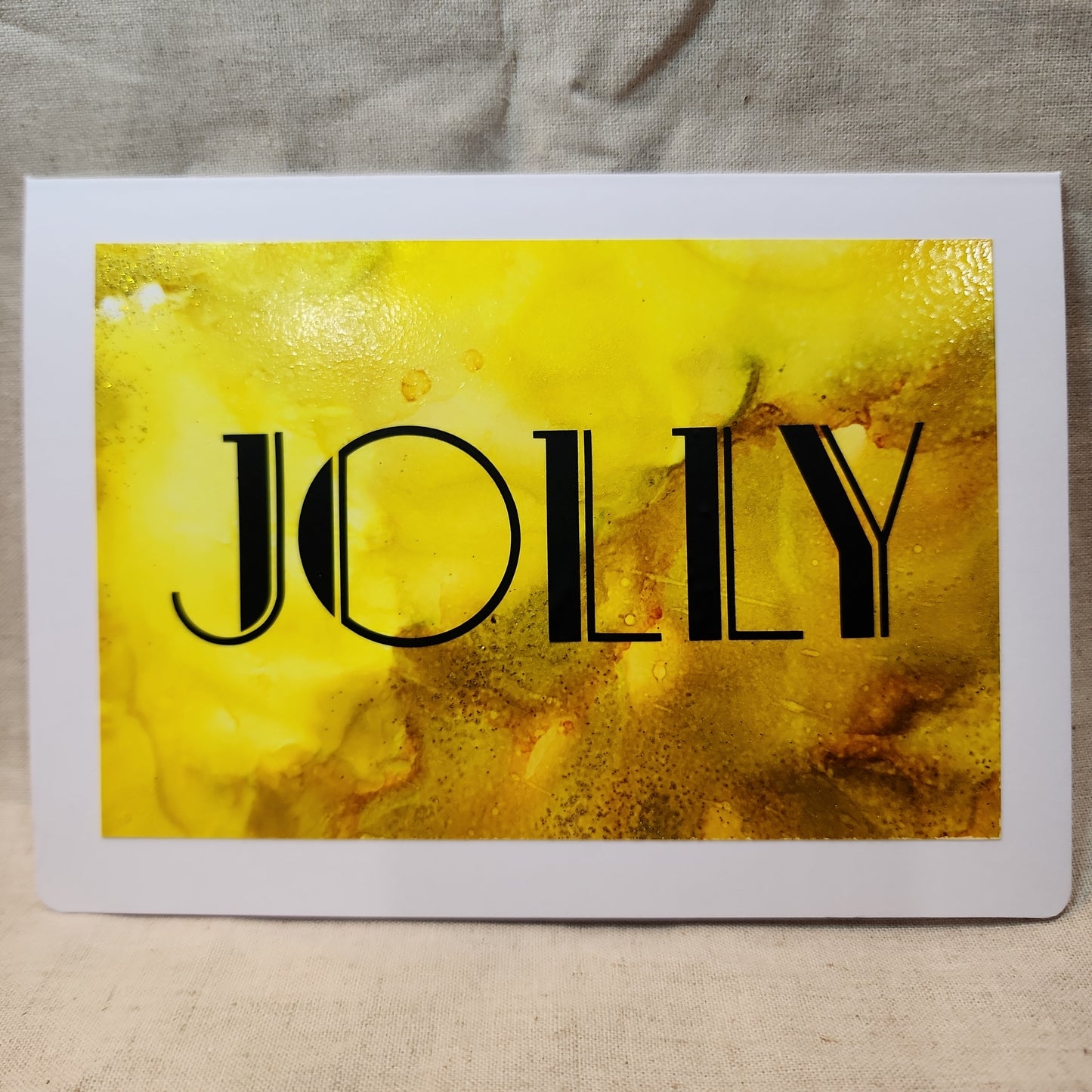 Holiday Notecards - Yellow Glitter (Set of 4)