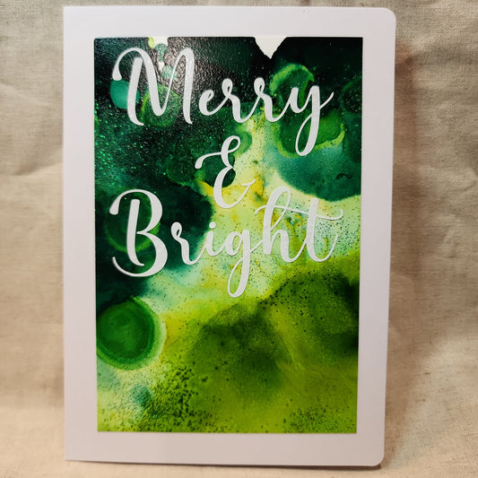 Holiday Notecards - Green Glitter (Set of 4)