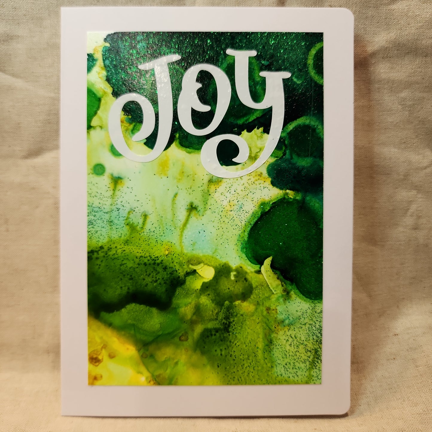 Holiday Notecards - Green Glitter (Set of 4)