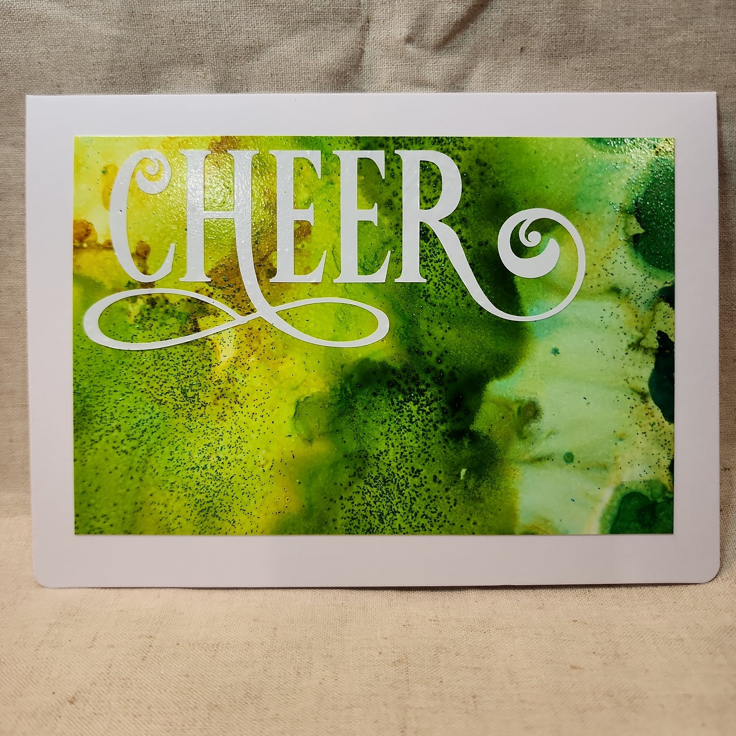 Holiday Notecards - Green Glitter (Set of 4)