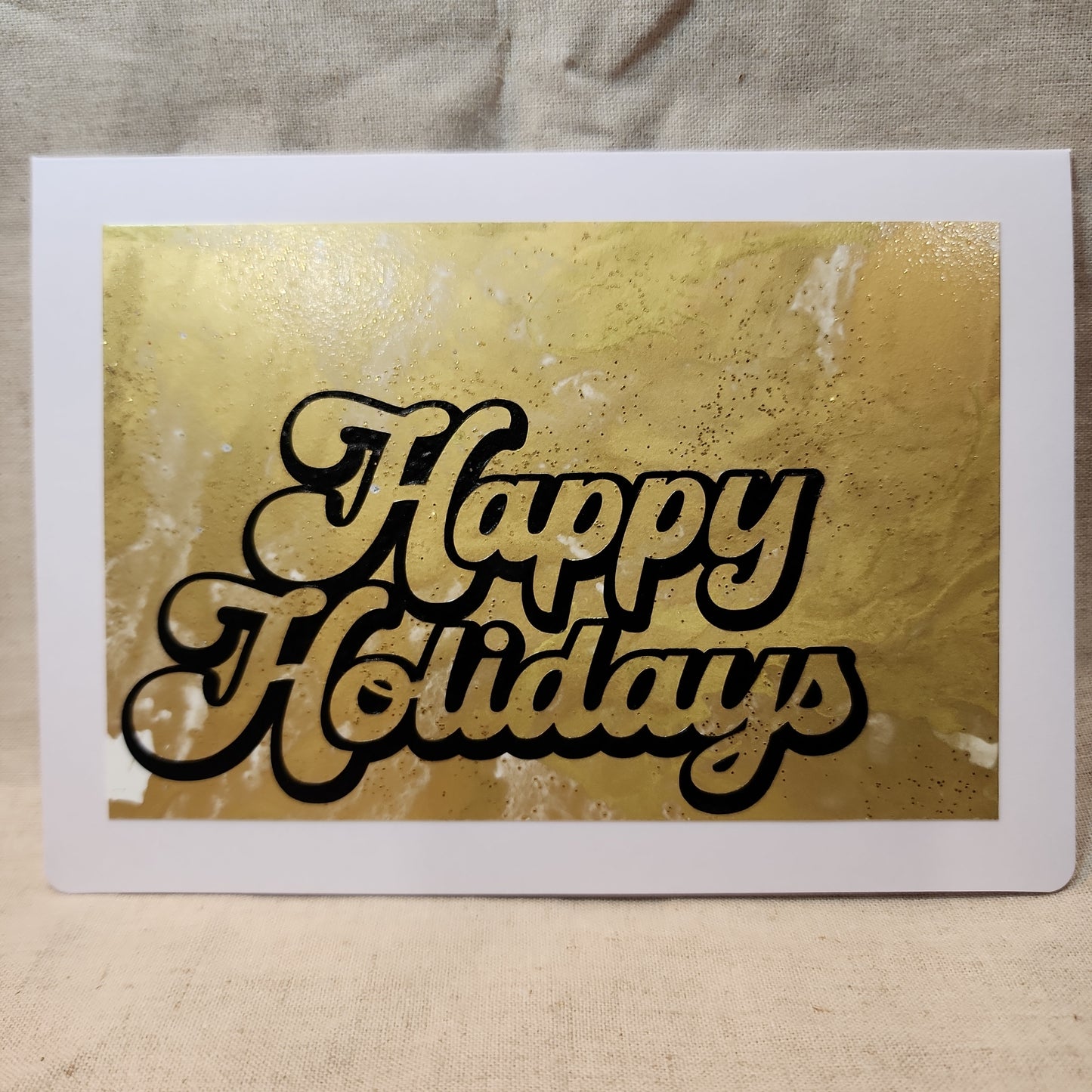 Holiday Notecards - Gold Glitter (Set of 4)