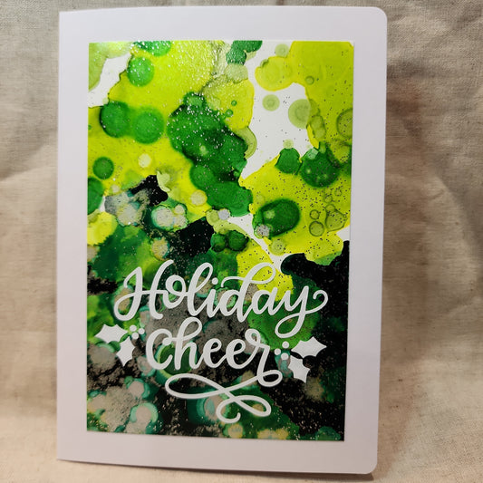 Holiday Notecards - Green/Silver Glitter (Set of 4)