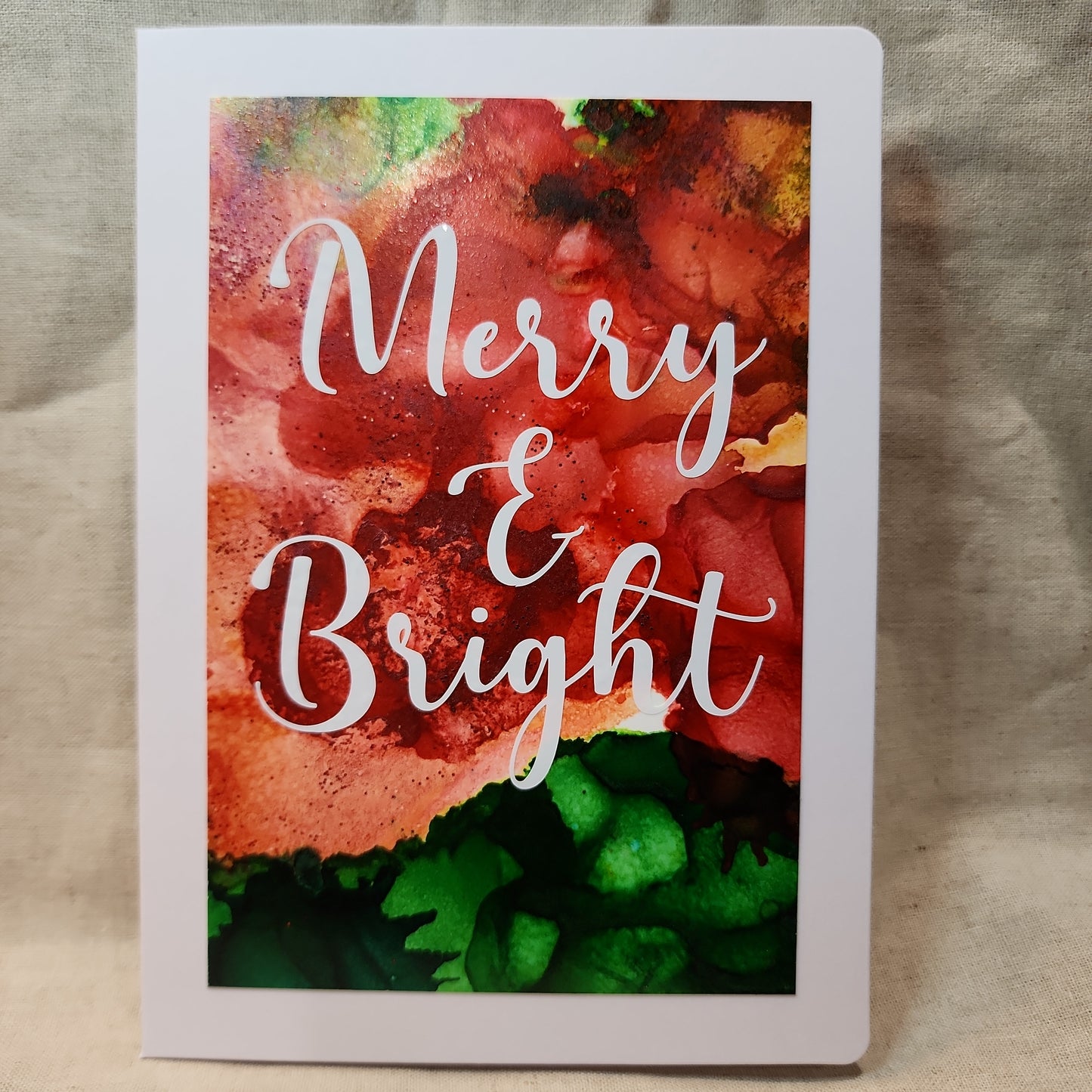 Holiday Notecards - Green/Red Glitter (Set of 4)