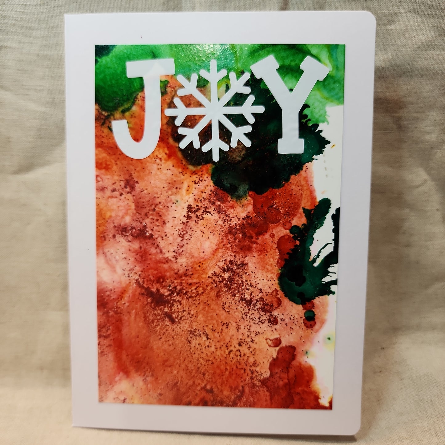 Holiday Notecards - Green/Red Glitter (Set of 4)