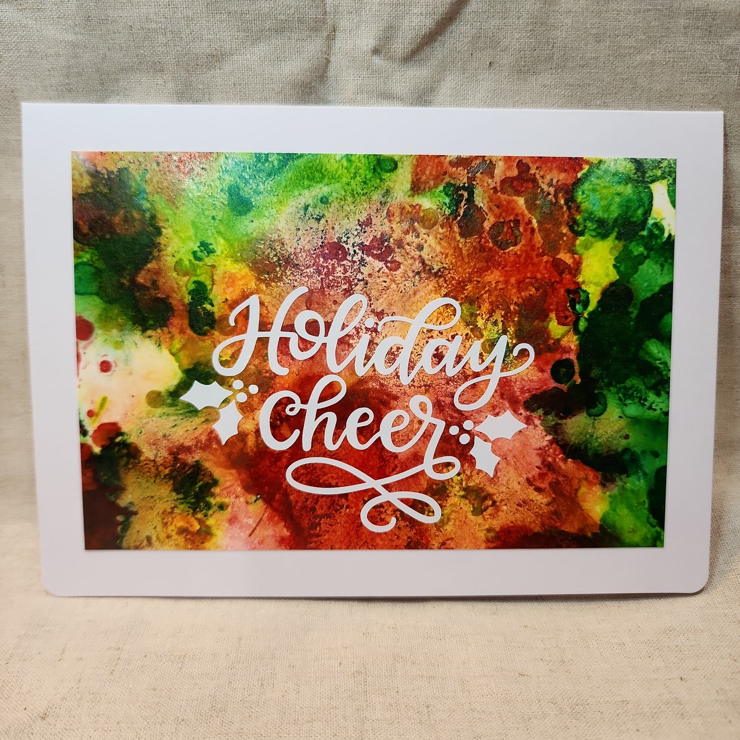 Holiday Notecards - Green/Red Glitter (Set of 4)