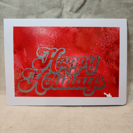 Holiday Notecards - Red Glitter (Set of 4)