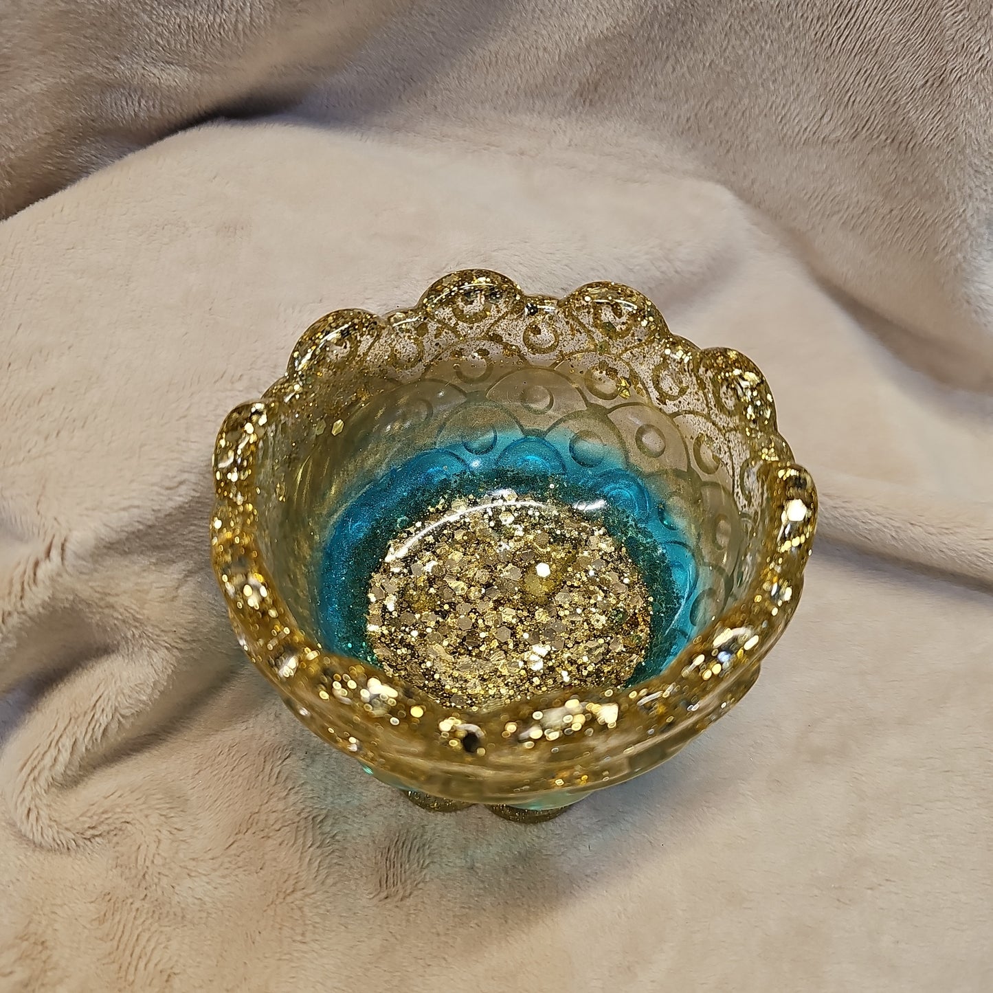 Votive/Planter-Gold & Blue