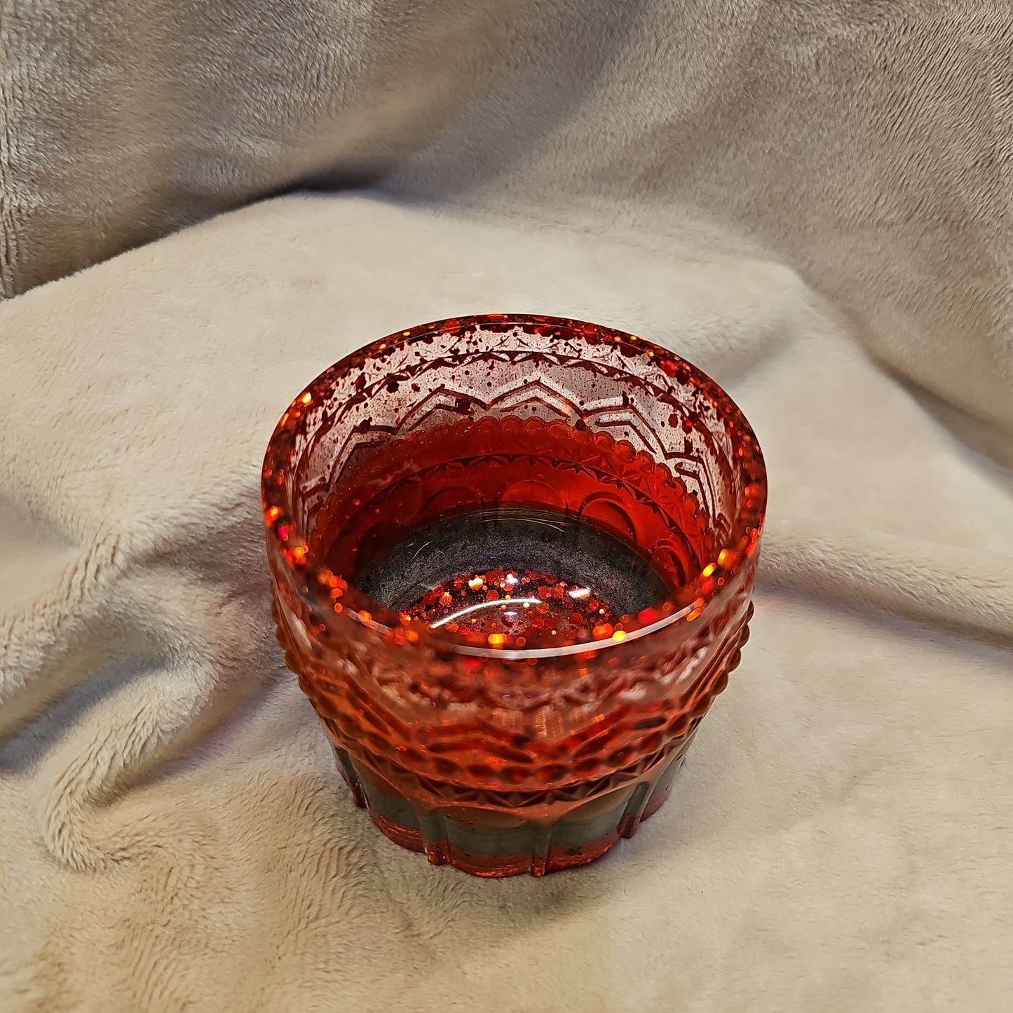 Votive/Planter-Red & Metal