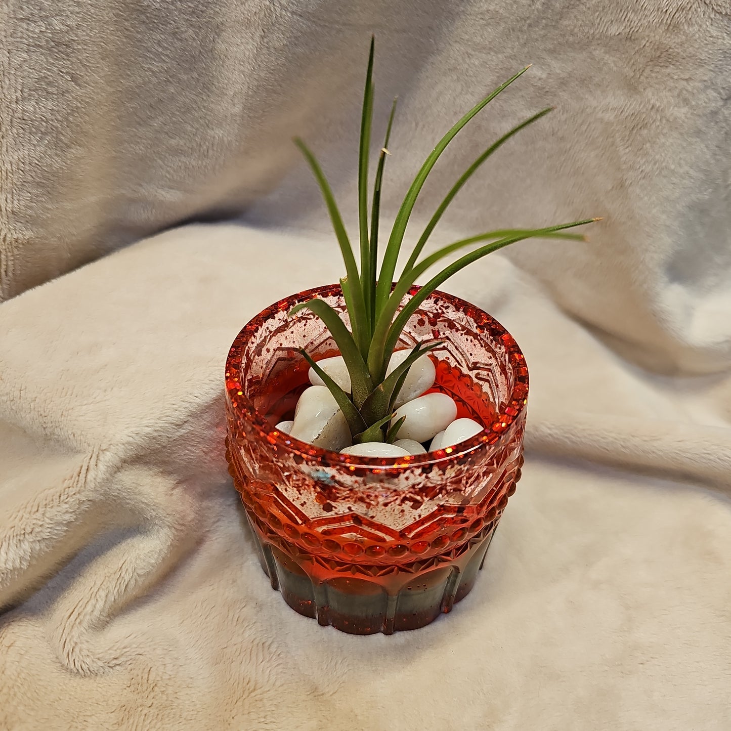 Votive/Planter-Red & Metal