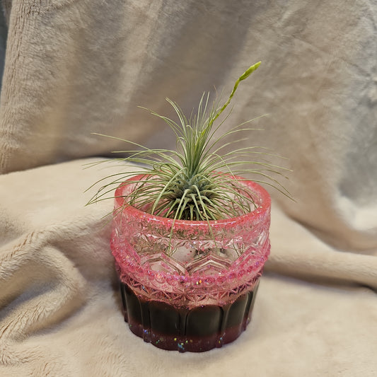 Votive/Planter-Pink & Brown