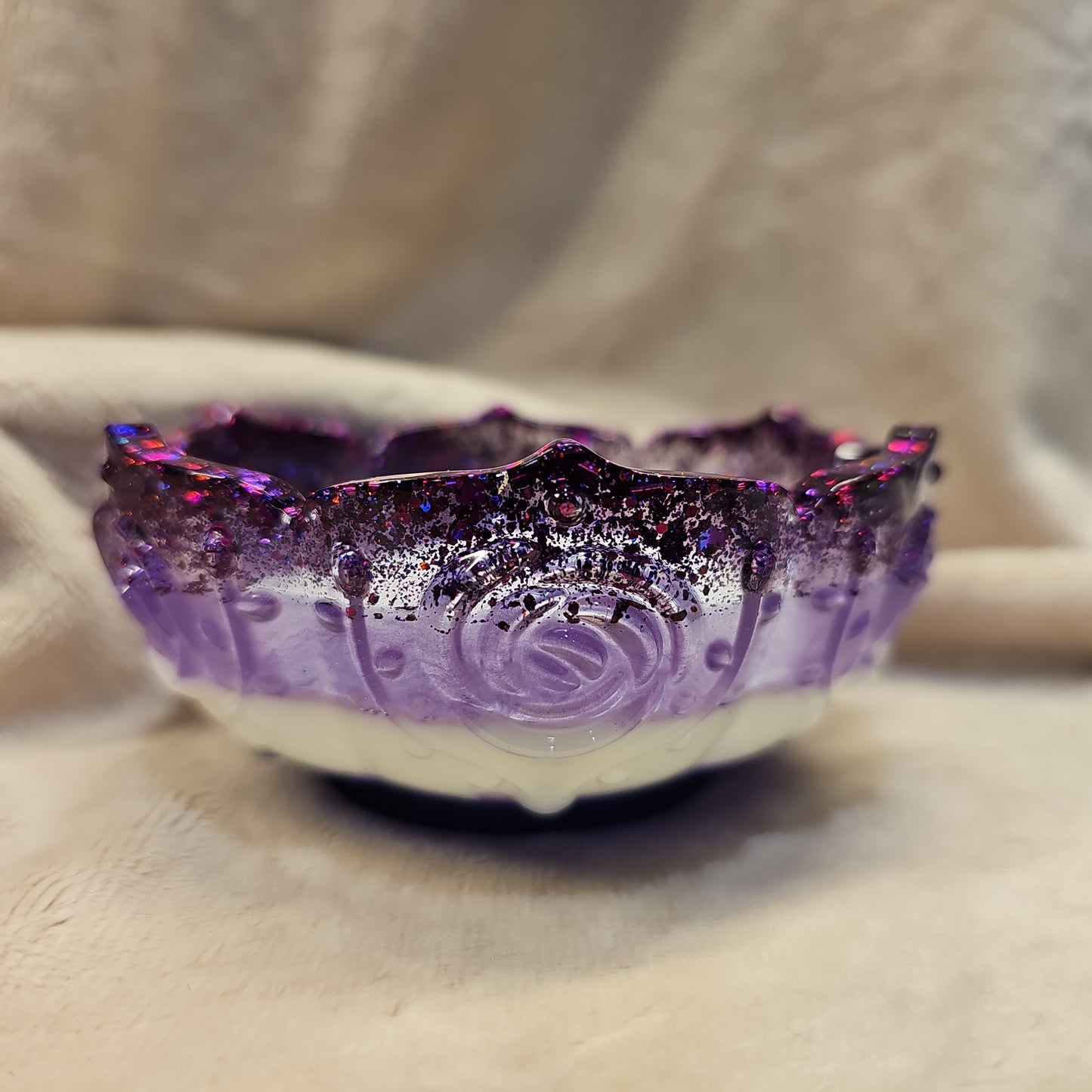 Votive/Planter-Purple & White