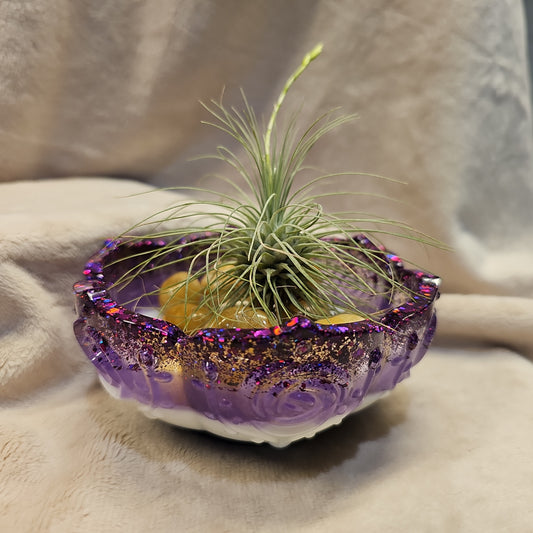 Votive/Planter-Purple & White