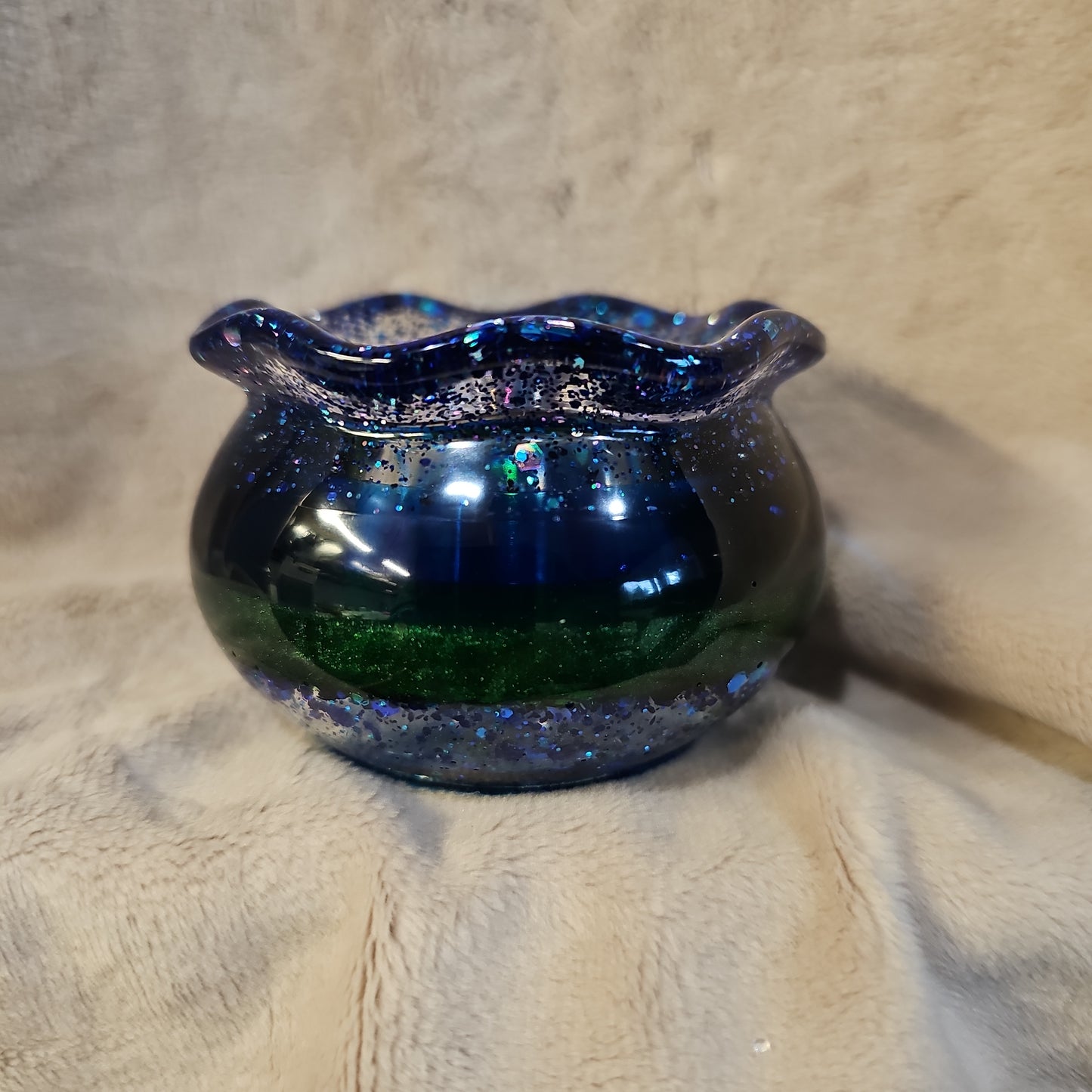 Votive/Planter-Green & Blue