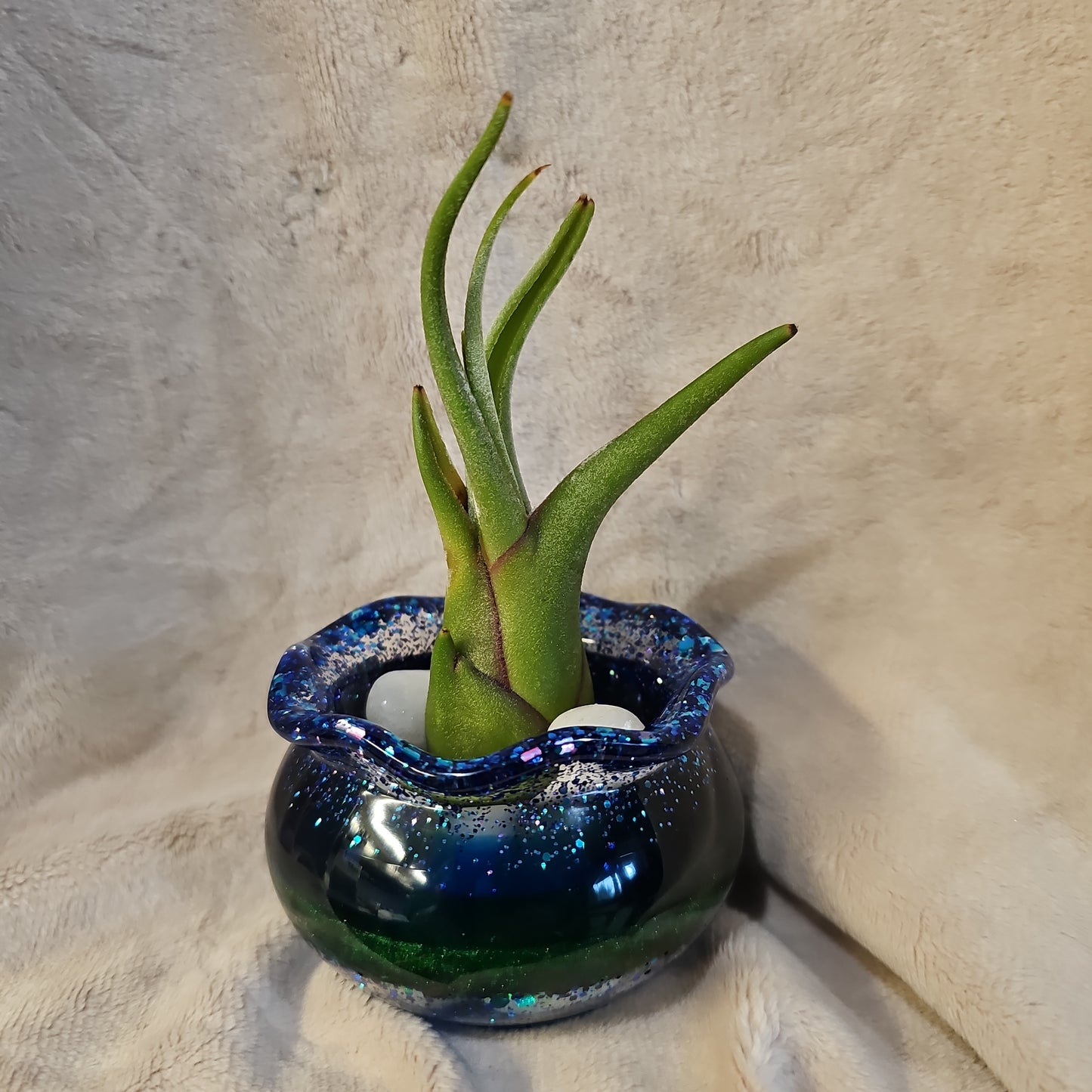 Votive/Planter-Green & Blue