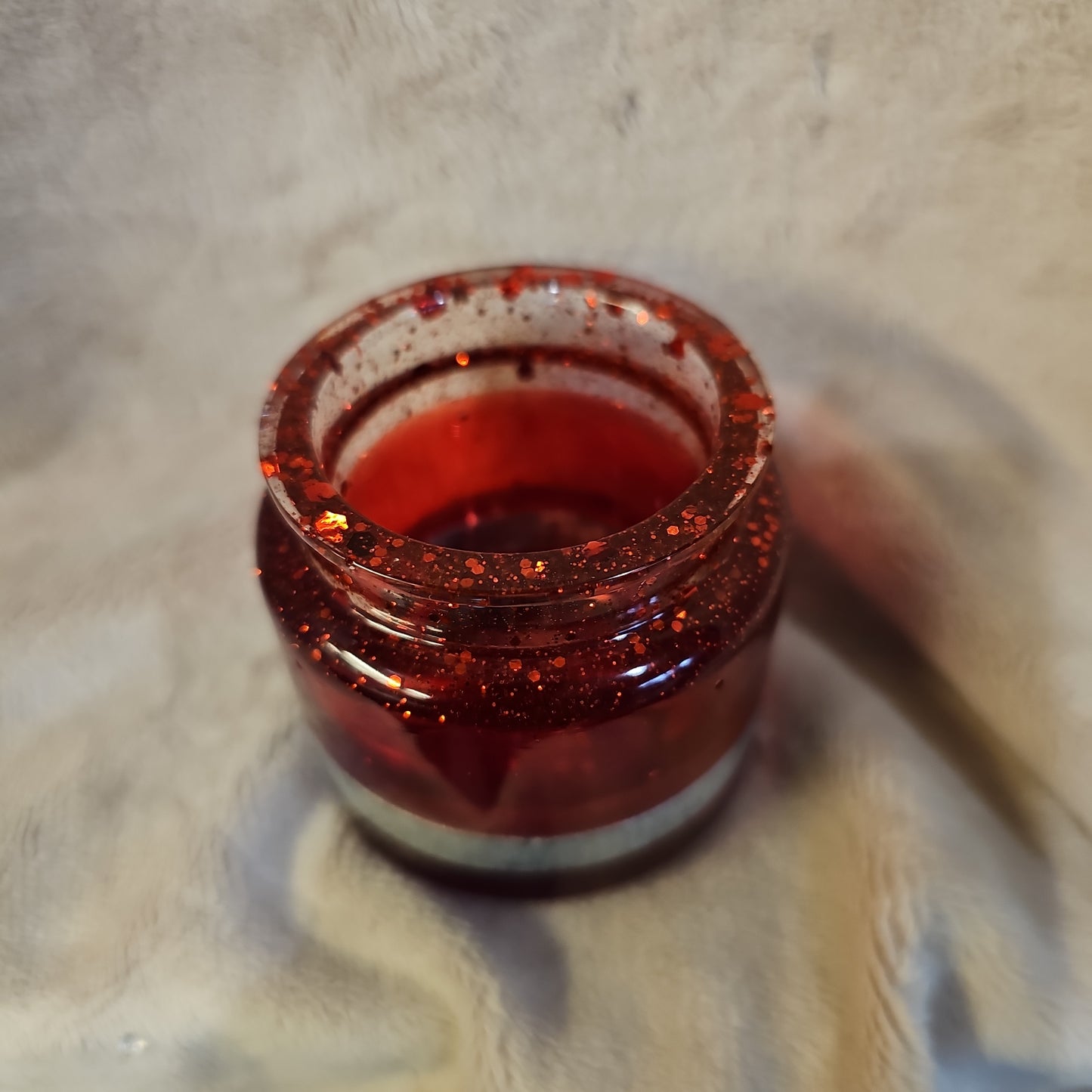 Votive/Planter-Red & Silver