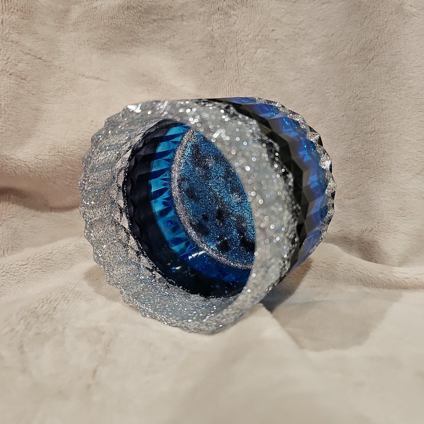 Votive/Planter-Blue & Silver