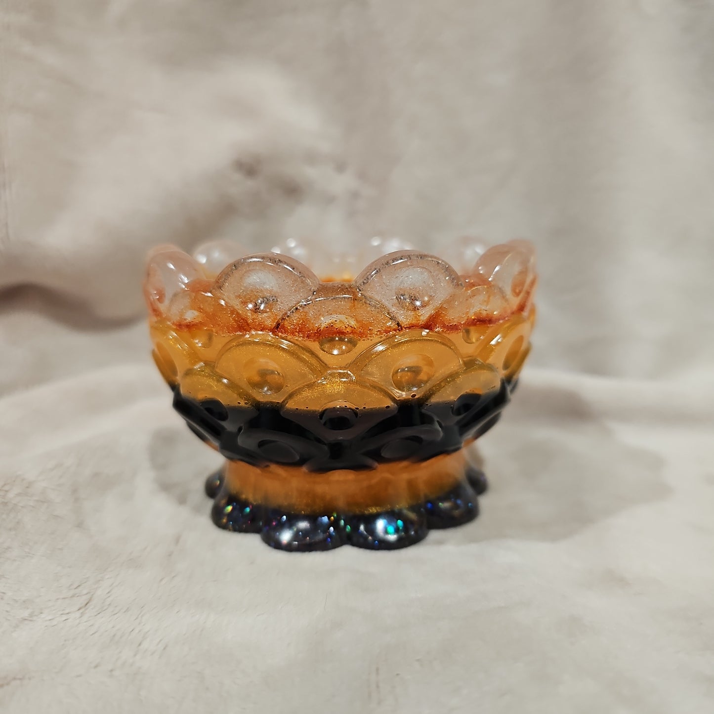 Votive/Planter-Orange & Black