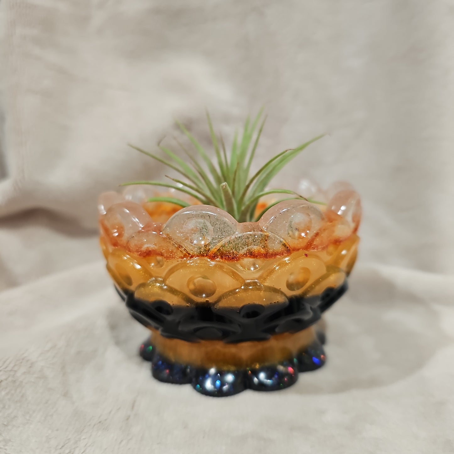 Votive/Planter-Orange & Black