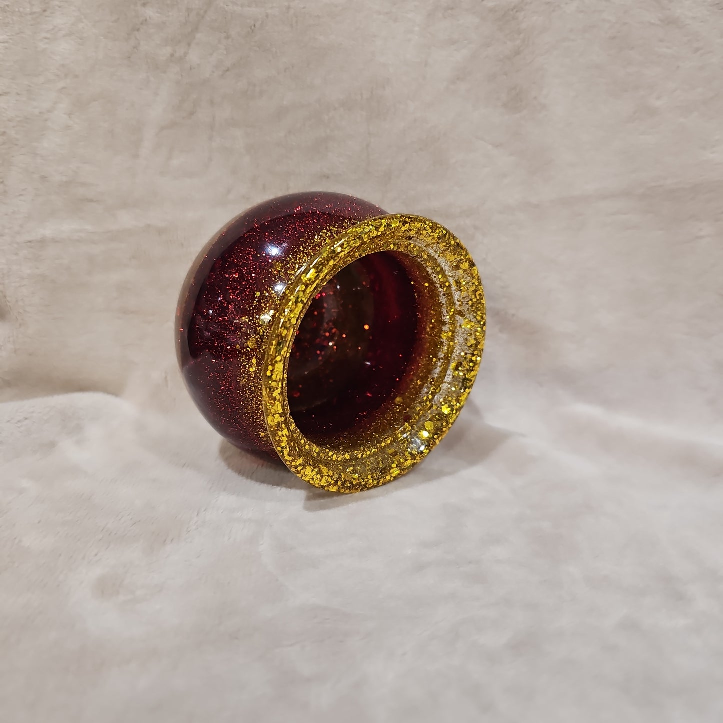 Votive/Planter-Red & Gold