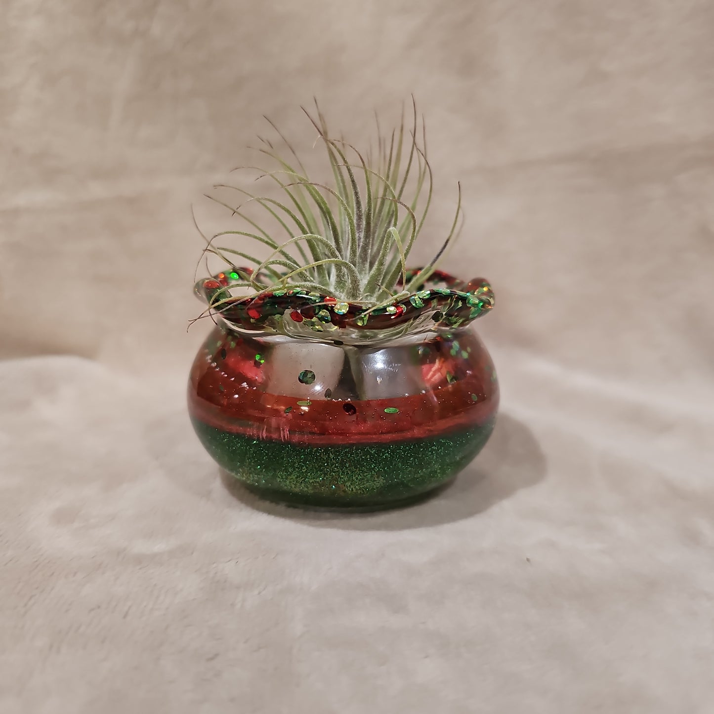 Votive/Planter - Red & Green