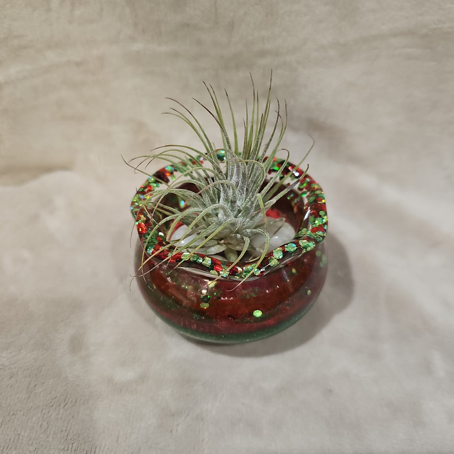 Votive/Planter - Red & Green