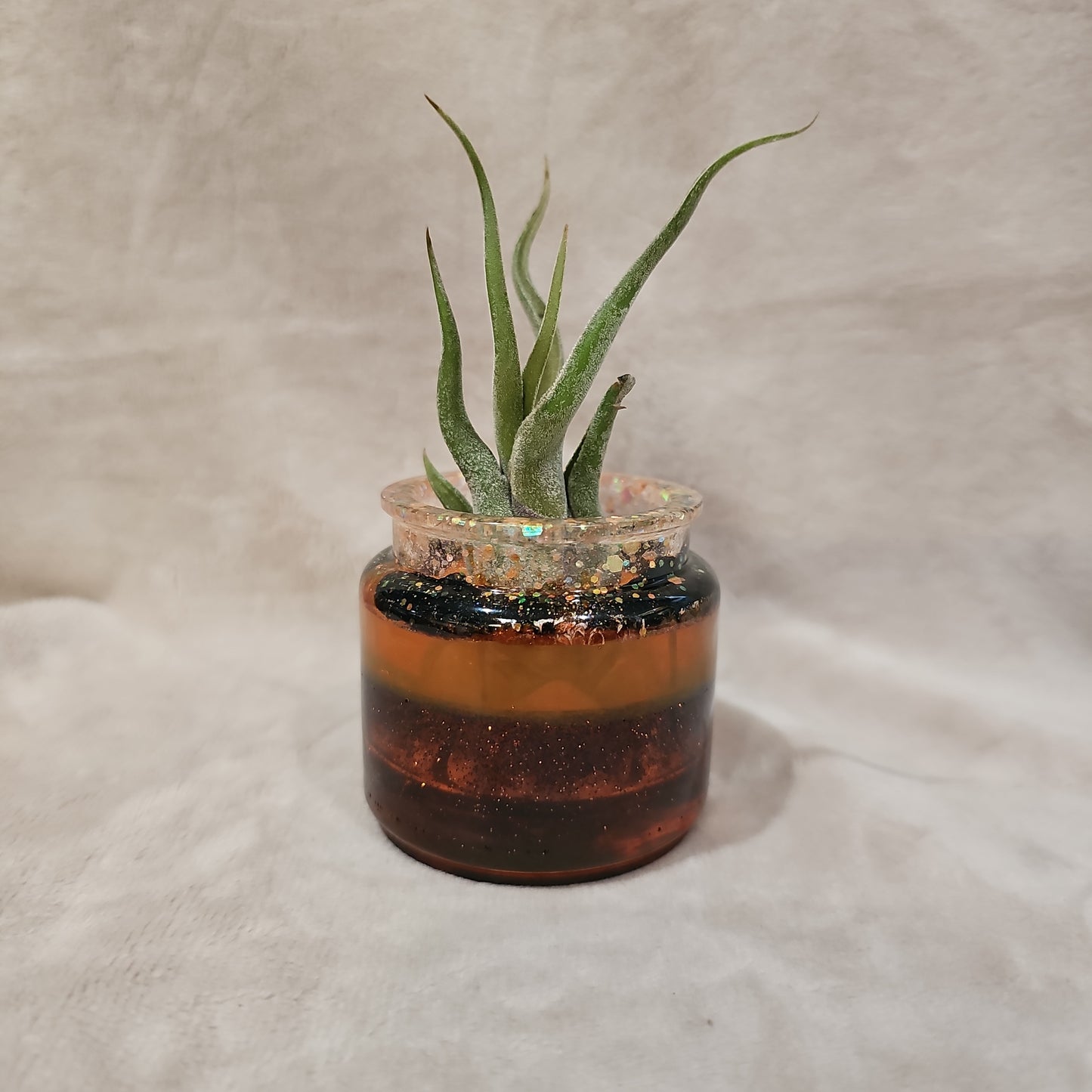 Votive/Planter - Orange & Brown