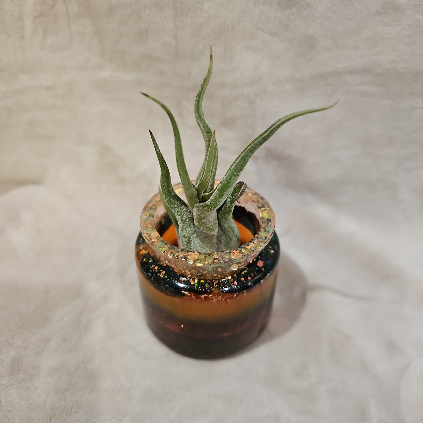 Votive/Planter - Orange & Brown