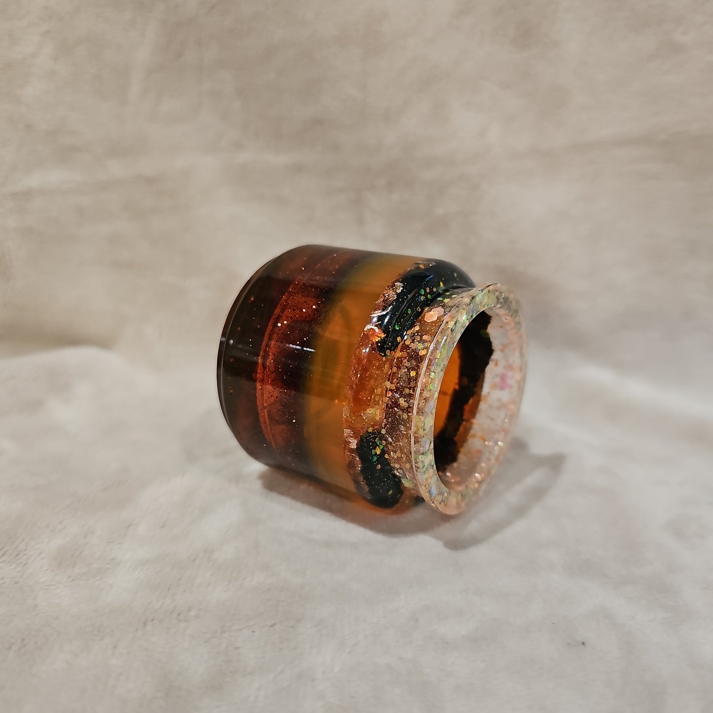 Votive/Planter - Orange & Brown