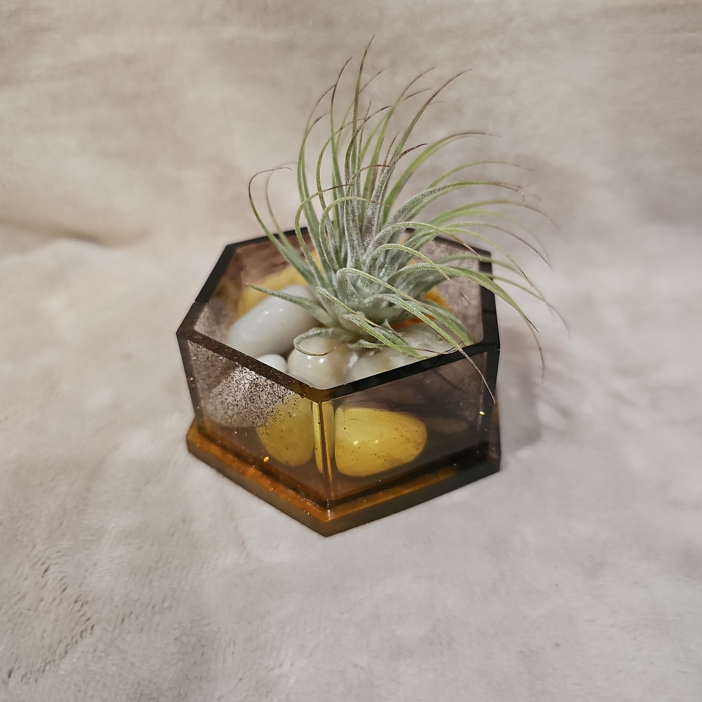 Votive/Planter - Yellow & Brown