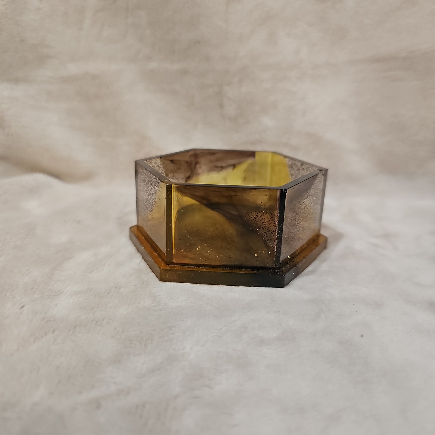 Votive/Planter - Yellow & Brown