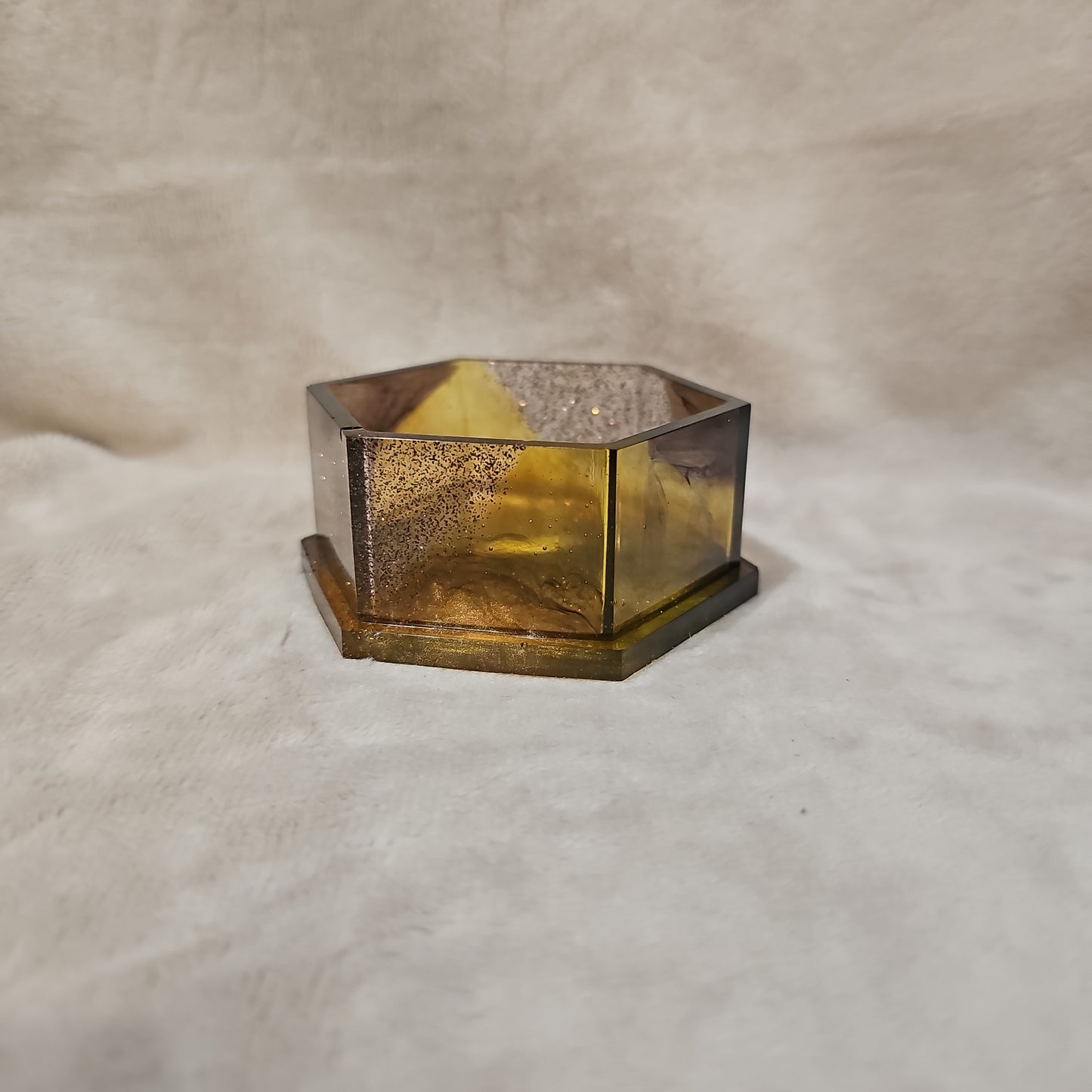 Votive/Planter - Yellow & Brown