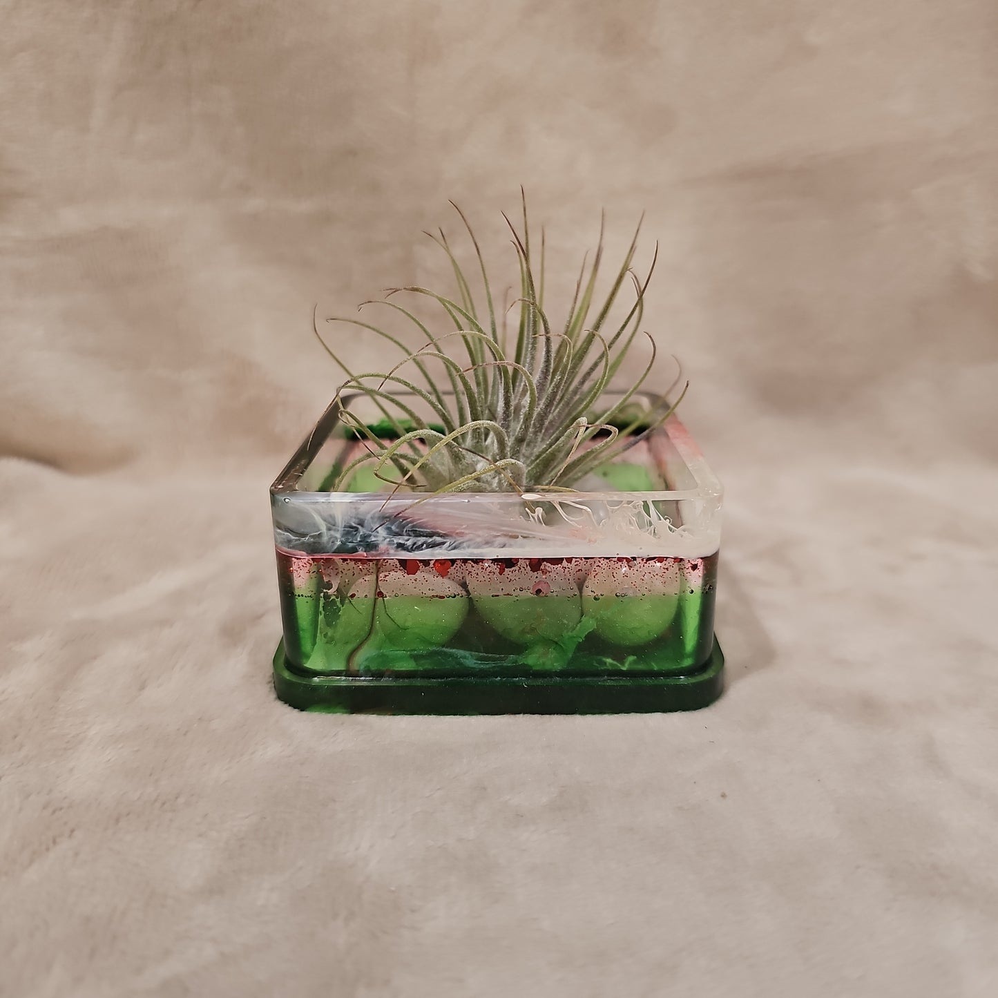 Votive/Planter - Green & Red