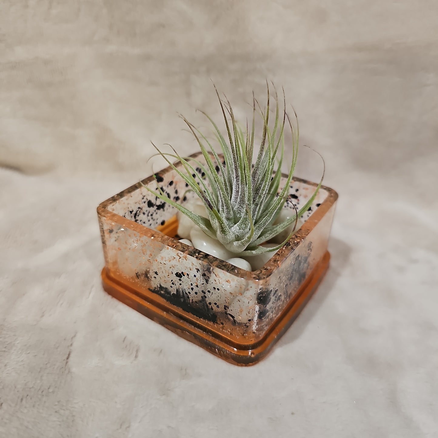 Votive/Planter - Orange & Black