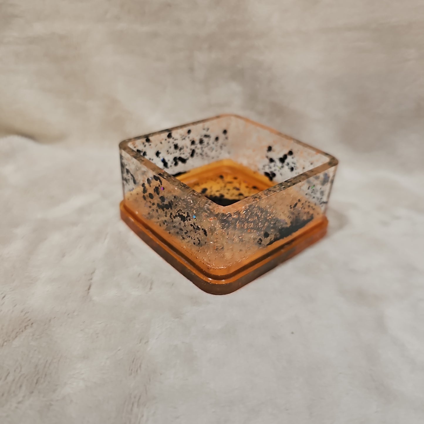 Votive/Planter - Orange & Black