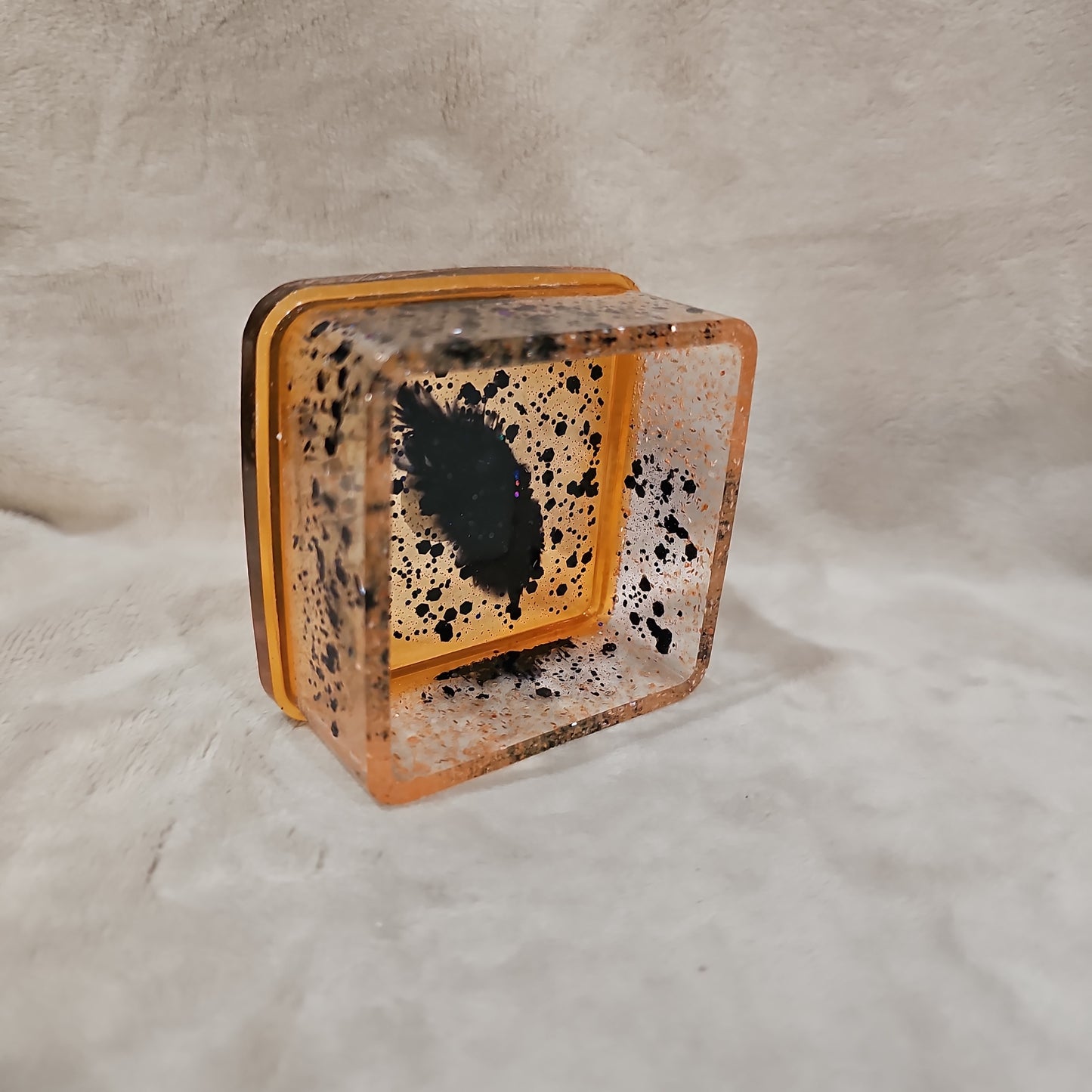 Votive/Planter - Orange & Black