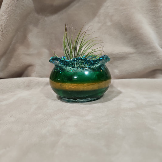 Votive/Planter - Turquoise & Gold