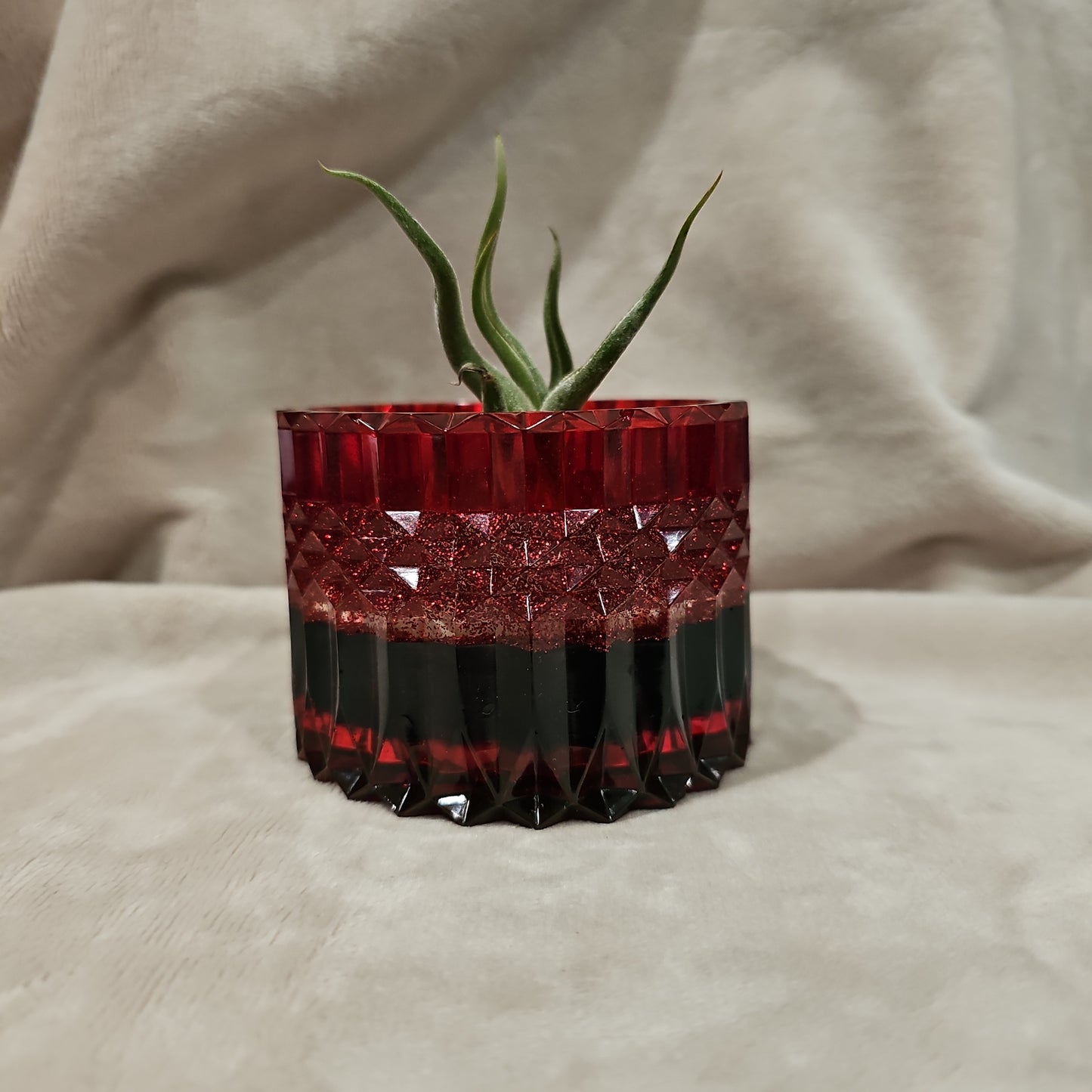 Votive/Planter - Red & Black