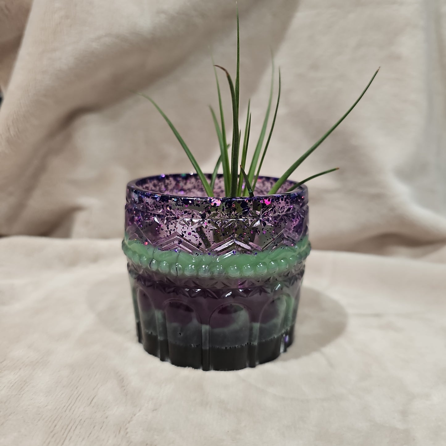 Votive/Planter-Purple & Green