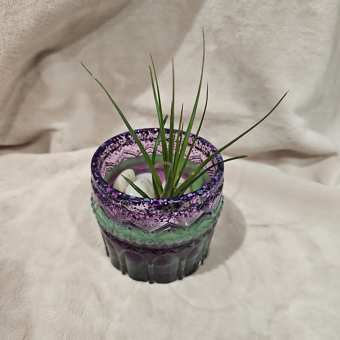 Votive/Planter-Purple & Green