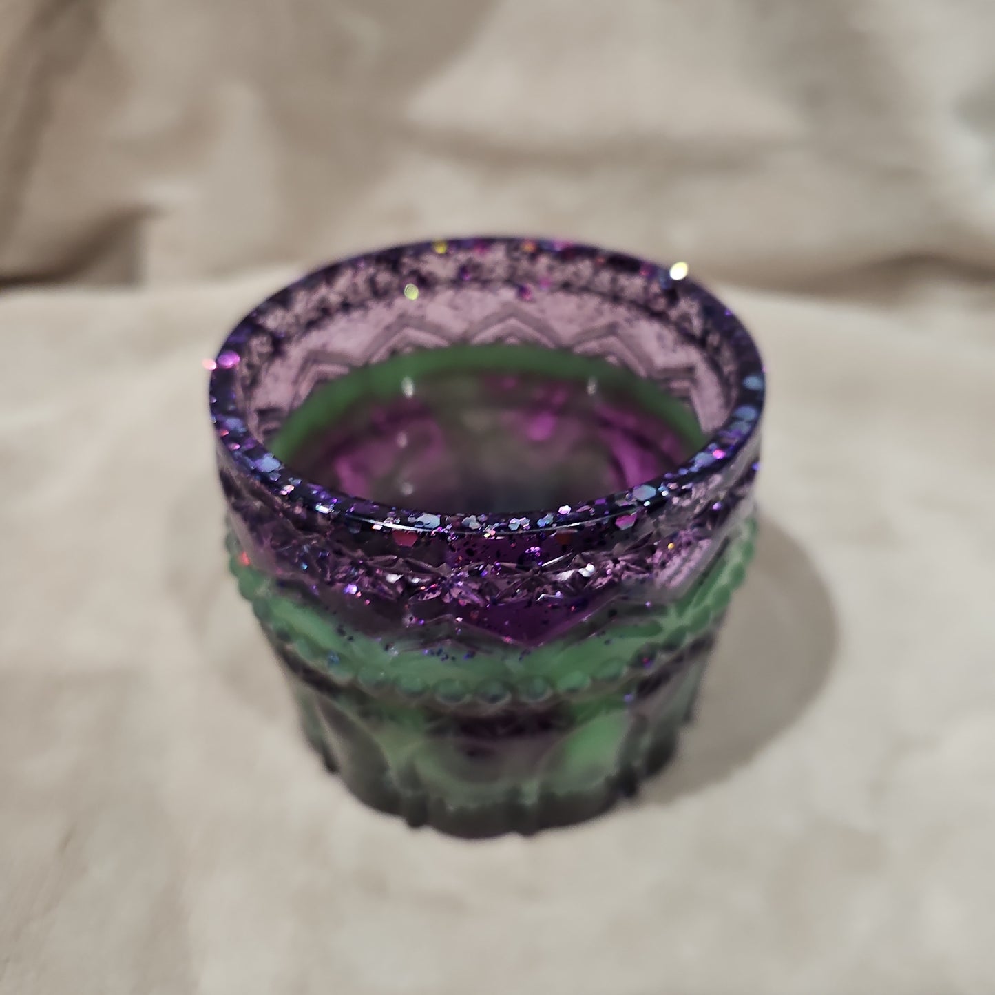 Votive/Planter-Purple & Green